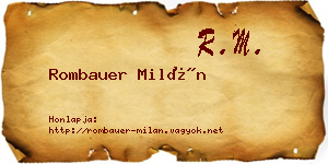 Rombauer Milán névjegykártya